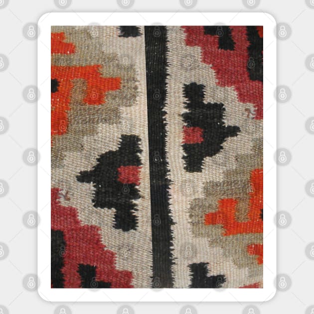 red antique rug pattern, abstract art, rug pattern, minimal art, modern art, carpet pattern, For custom orders please DM me. Sticker by Hadigheh-art